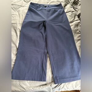 Cropped wide leg navy Blue Ponte Dress Pants